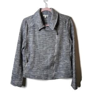 Max Studio Textured Knit Moto Jacket Size Large